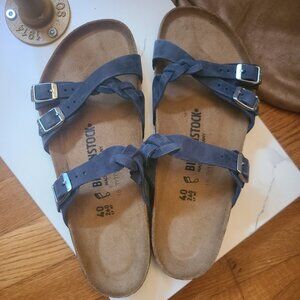 NWOT BIRKENSTOCK Franca Oiled Leather Sandals -Navy Blue - Size - 9-9.5.US/40.EU